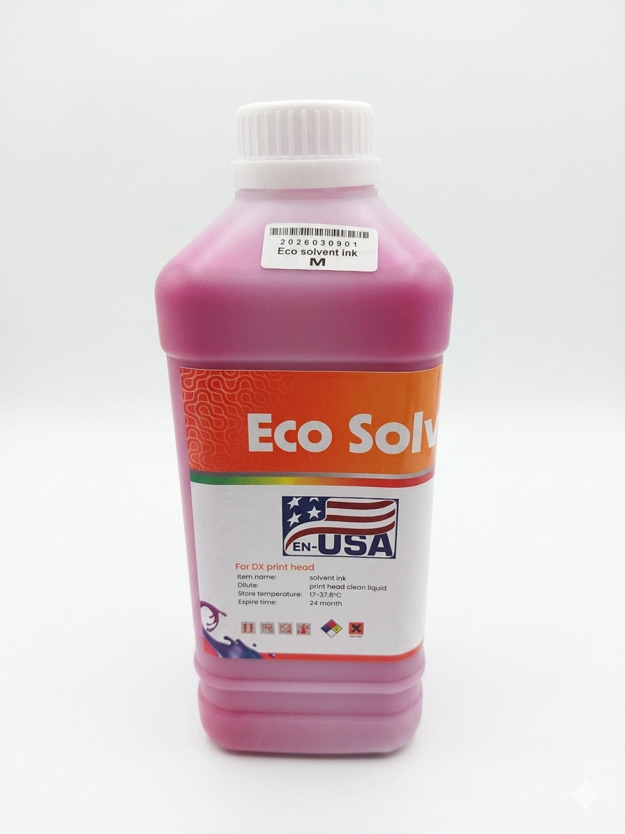 Magenta Eco Solvent Ink Roland Mutoh Mimaki DX4 DX5 DX6 DX7 XP600 TX800 I3200 L1800