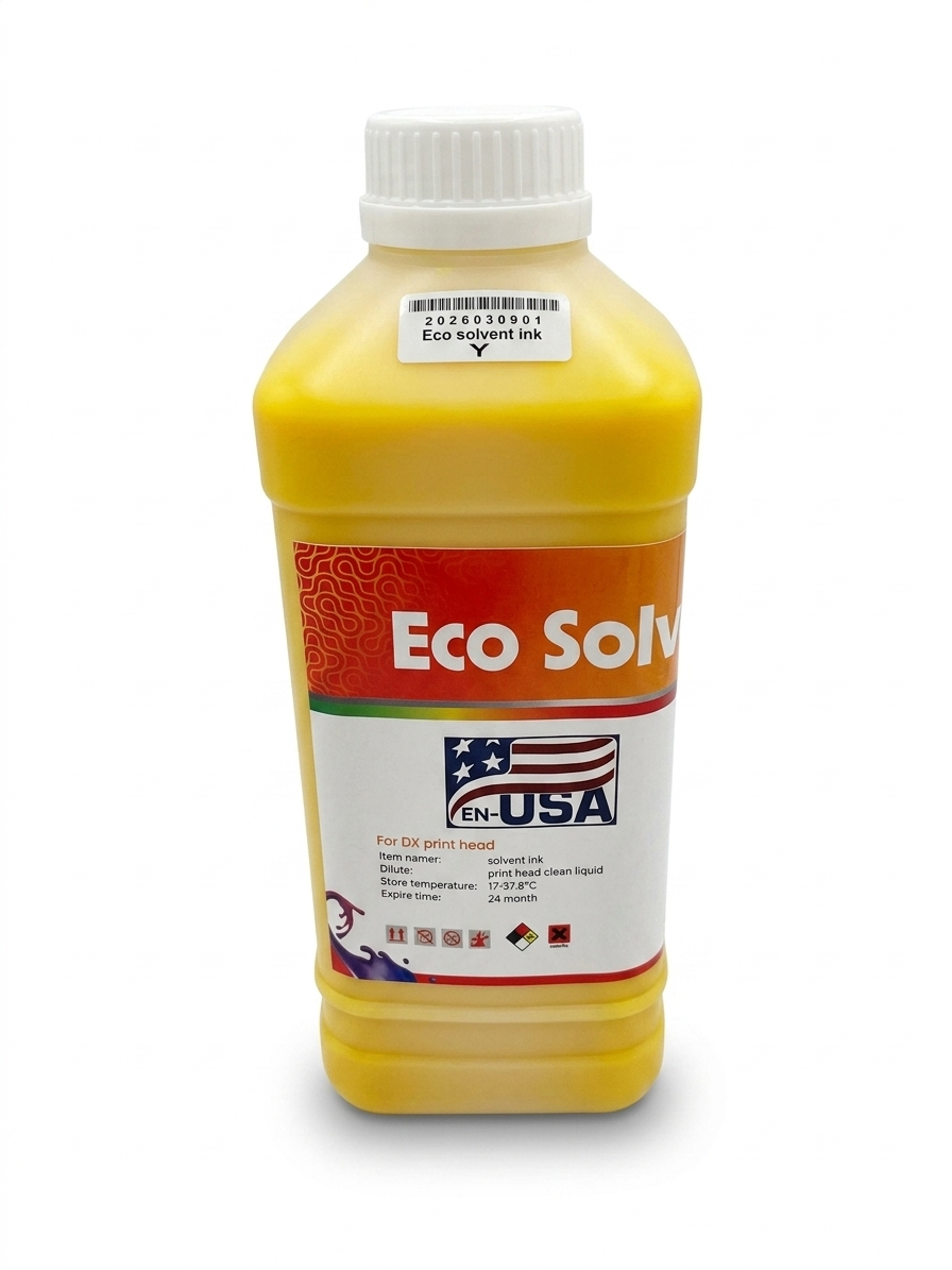 Yellow Eco Solvent Ink Roland Mutoh Mimaki DX4 DX5 DX6 DX7 XP600 TX800 I3200 L1800