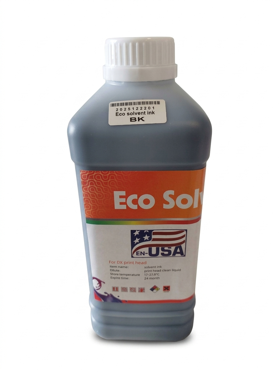 Black Eco Solvent Ink Roland Mutoh Mimaki DX4 DX5 DX6 DX7 XP600 TX800 I3200 L1800